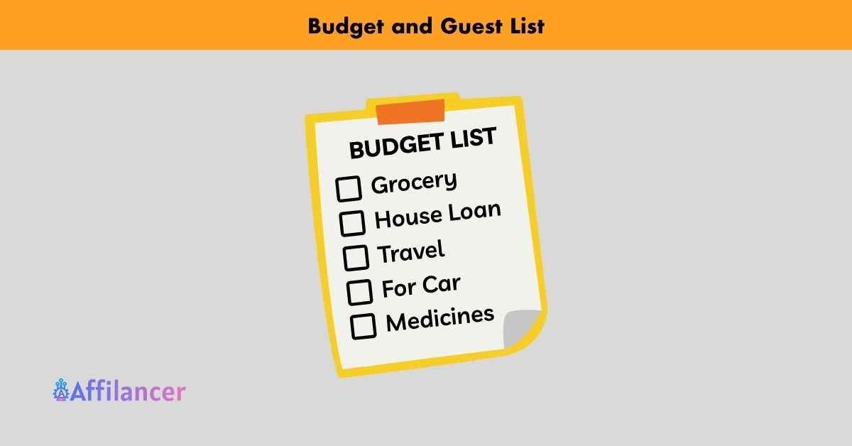 Budget and Guest List
